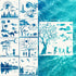 9 Pieces Forest Landscape Stencil Mountains Rivers Stencils with Metal Open Ring Reusable Human Nature Templates DIY Elephant Animal Drawing Templ...
