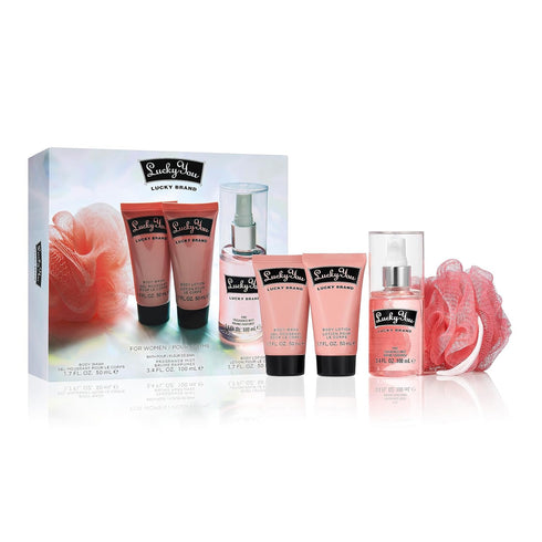 Lucky Brand, Lucky You Women's Fragrance 4 Piece Bath Set, 3.4 fl. Oz...