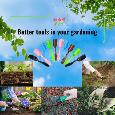 10Pcs NINGDAN Mini Shovel,Plastic Mini Gardening Shovel Spoons Soil Scoops,Cultivation Digging Transplanting Tools for Succulents Potted Flowers,S...