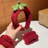 Ivyu Spa Skincare Headbands& Wristband Set?Cute Strawberry Makeup Headband For Women Girls,Non Slip Sponge Headband?Skincare-Padded Soft Thick Ter...