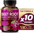 12,900mg Beet Root x12 Potency with Grape Seed Extract, Maca Root, Red Spinach, Ashwagandha - Healthy Energy Supplement for Heart Support (180 Cou...