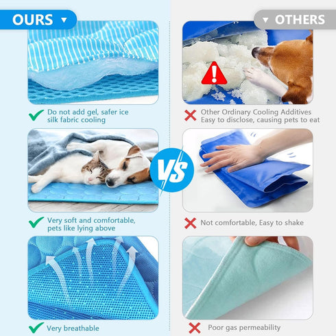 Summer Cooling Mat & Sleeping Pad- Water Absorption Top, Waterproof Bottom, Materials Safe, Easy Carry, Easy to Clean. Keep Cooling for Pets, Kids...
