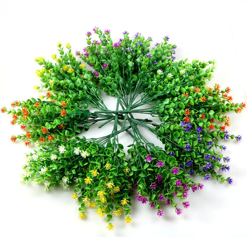 10 Pcs Artificial Flowers, Fake Outdoor Flowers UV Resistant, Lifelike Plastic Flowers for Indoor Outdoors Home Office Garden Wedding Sidewalk Tri...