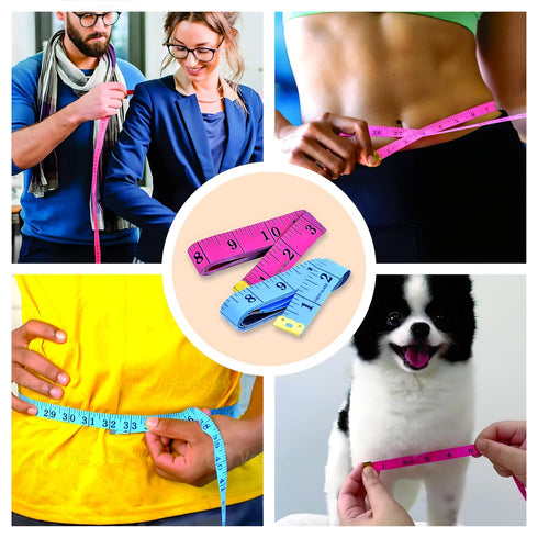 FM Mart Tape Measure, Soft Ruler Measuring Tape for Body Weight Loss, Fabric Sewing Tailor Cloth Vinyl Measurement Tape, 60-Inch Double Scale Rule...