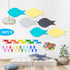 6 Pcs Felt Bulletin Boards, Self Adhesive Cute Wall Cork Board with 30 Pins for Display Notes, Photos in Office, Classroom, Home Decor (Nordic Sty...