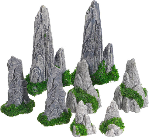 GANAZONO Mini Rockery Decoration Miniature Zen Garden Rockery Decor 8Pcs Bonsai Ornament Accessories Mini Bonsai Figurines Ornament Plant Pot Terr...