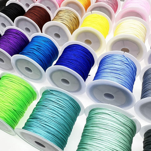24 Color Nylon Satin String, 528 Yards 0.8mm Nylon Beading String, Nylon String for Bracelets, Nylon Beading Thread for Friendship Bracelets, Neck...
