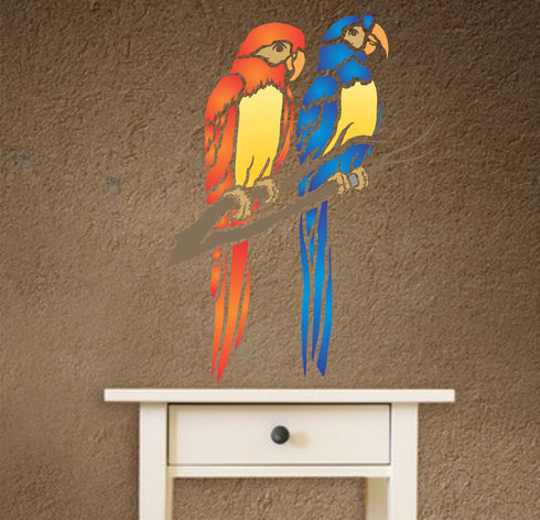 Parrot Stencil, 10.5 x 14 inch (XL) - Animal Wildlife Macaw Bird Stencils for Painting Template...