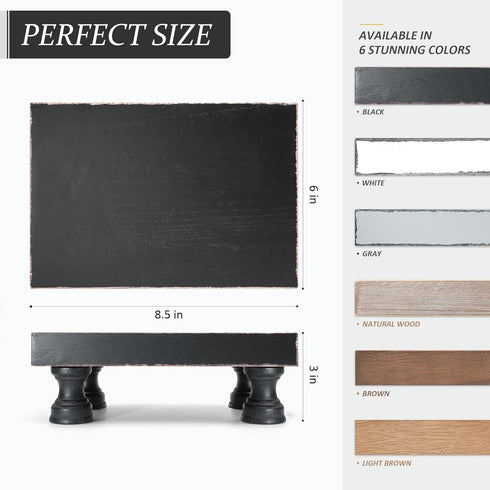 Modern Pedestal Stand for Kitchen Decor : Decorative Wood Riser for Display and Farmhouse Soap Dispenser Tray and Sponge Holder - Retro Countertop...