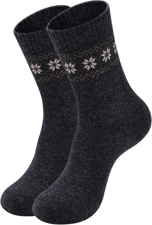 Pack of 4 Womens Merino Wool Socks Winter Hiking Socks Knit Outdoor Recreation Socks Warm Soft and Comfortable Size 5 to 9...