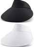 2 Pieces Sun Visor Hats Wide Brim Visor Hats Adjustable Large Brim Summer UV Protection Beach Caps for Women...