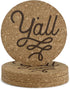 Y'all Texas Coaster Set Cork 3.5 Inch Coasters - 4 Texas Coasters Texas Gift...