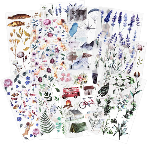 Rub On Transfer Sticker Scrapbook Stickers Flower Stickers Decoration Sticker Planner Stickers Plant Stickers for Scrapbooking Diary Album Journal...