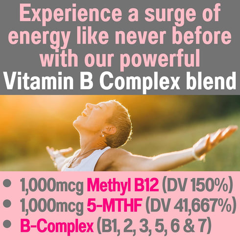SAM-e & L-Tyrosine Gummies 1000mg Each & Vitamin B-Complex w Methyl B12 & 5-MTHF, Supplement/Supplements Capsules Powders Pills Alt, 1000 750 500 ...