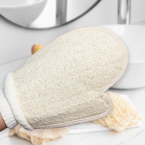 loofah exfoliating Body Scrubber, Perfect exfoliating Glove for Men and Women use in Shower, Shower loofah (2 Packs) Made with Natural loofah, Sho...