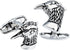 Antiqued Sliver Tone Crow Bird Cufflinks For Men With Gift Box...