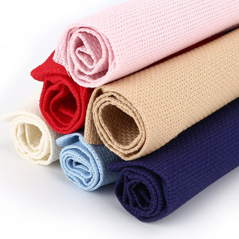 Aida Cloth 14 Count Multi Colored Cross Stitch Fabric 12×18inch (6color)...