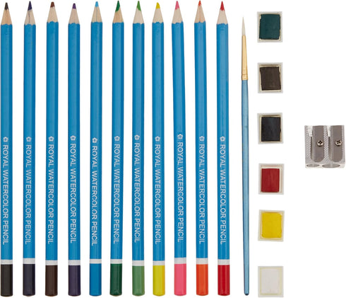ROYAL BRUSH Clamshell Art Sets-Watercolor Pencils 19pc...