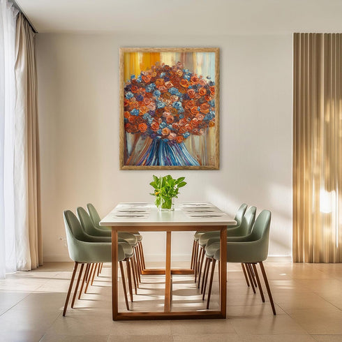 Posterizer 1 pcs-oil painting inspired-vibrant bouquet of flowers 3-Floral & Botanical Art-Collectibles & Fine Art-Decor for Home & Office- unfram...