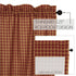 VHC Brands Check Cotton Primitive Kitchen Curtains Rod Pocket 16x60 Valance, Burgundy Red...