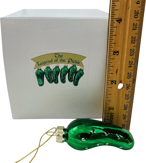 Christmas Pickle Ornament Pack Blown Glass Tree Decoration Gift Boxed, Set of 6...