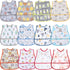 12 Pcs Baby Waterproof Bibs with Food Catcher Adjustable Snaps Plastic Feeding Bibs for Toddlers, 6 to 36 Months...