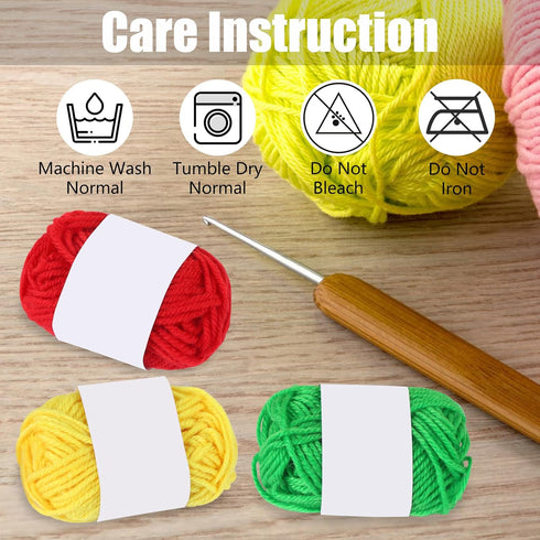 Acrylic Yarn Knitting Wool Crochet Yarn, 12 Colors Mini Craft Yarn Soft Yarn DIY Yarn Crochet Beginner Kit for Adults Handicraft Knitting Crochet ...
