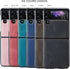 Samsung Galaxy Z Flip 3 5G Case,Galaxy Z Flip 3 Leather Phone Case with Hard Shockproof Back Cover Slim Durable, for Galaxy Z Flip 3 5G 2021 (Blac...