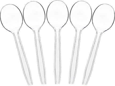 Plasticpro Clear Plastic Soup Spoons Disposable Cutlery Utensils 100 Count...