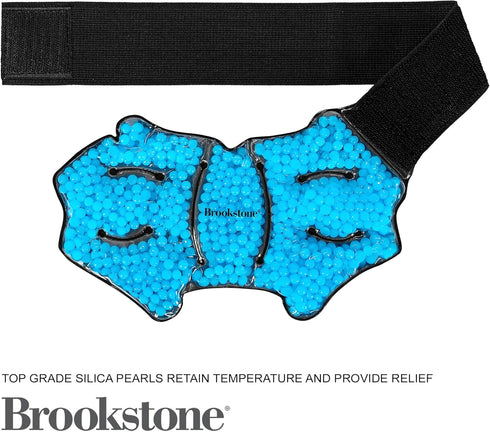 Brookstone Therapy Ankle Wrap with Fast-Acting Silica Gel Beads, Reusable Hot and Cold Ice Pack for Ankles, Penetrating Ankle Pain Relief for Spra...