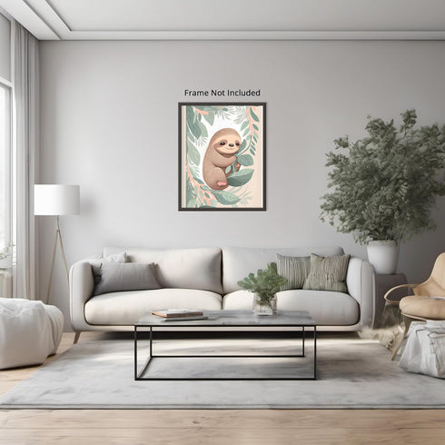 Posterizer 1 pcs-cute baby sloth on the tree-Abstract & Modern Art-Art for Animal Lovers-Gift for Men Women Entrepreneur Teens-Gift for Daughter, ...
