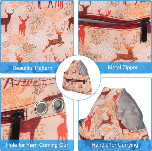 PATIKIL Yarn Storage Bag, Portable Crochet Knitting Bag Case Skein Ball Holder Organizer Crocheting Tote Wrist Bag for Sewing Craft Projects, Oran...