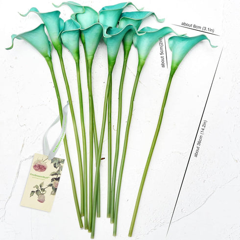FiveSeasonStuff Real Touch Calla Lily Artificial Flowers Wedding Bridal Bouquet | Floral Arrangements | 15 Calla Lilies (Marine Blue)...