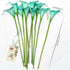 FiveSeasonStuff Real Touch Calla Lily Artificial Flowers Wedding Bridal Bouquet | Floral Arrangements | 15 Calla Lilies (Marine Blue)...
