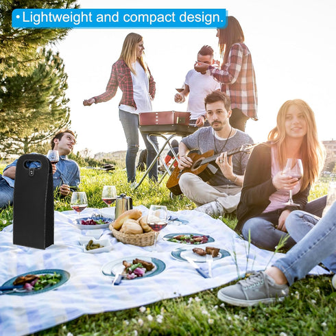 PATIKIL 2 Bottle Wine Gift Bag, Wine Bag Reusable Leather Wine Tote Carrier for Wine Bottles Portable Champagne Gift Bags for Picnic Party Wedding...
