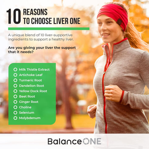 Balance ONE Liver Support Supplement with Milk Thistle Extract, Dandelion Root & Molybdenum – Natural Liver Cleanse, Repair & Detox for Men & Wome...