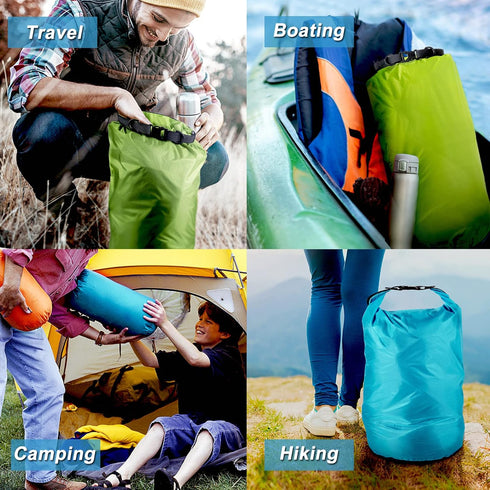 Dry Bags Waterproof bag 3-Pack, 5L/15L/30L Ultralight Dry Sack Portable Stuff Sack Waterproof Bags for Travel Camping Hiking Kayaking Backpacking ...
