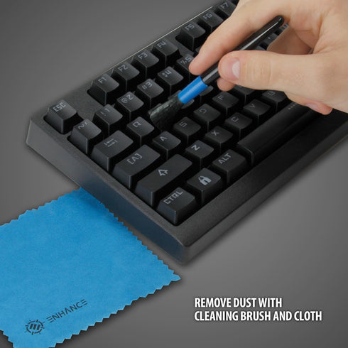 ENHANCE Mechanical Keyboard O Ring Ultra-Quiet Switch Sound Dampeners Kit Soft 40A Clear (140pcs), Key Cap Remover, Cleaning Brush, Cloth and Acce...