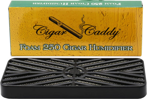 Cigar Caddy Deluxe Humidifier, Large Foam Humidifier, Rectangle, Maintains 70% Humidity for up to 250 Cigars, Green...