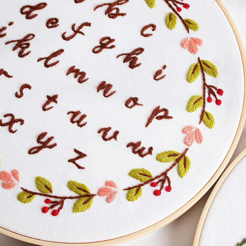 ojindiy Embroidery Kits for Beginners Adults 3 Packs, Learn 26 Alphabet Letters Stitches, Embroidery Kit for Craft Lover and Starter, Cross Stitch...