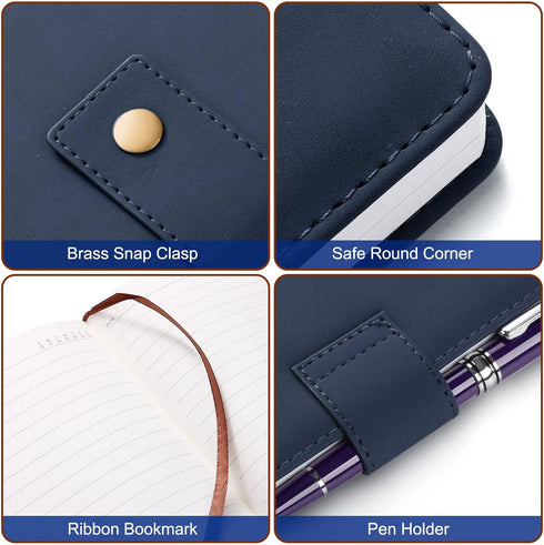A5 Leather Journal Notebook with Pen, 200 Pages Hardcover Journal with Pocket, 100gsm Thick Lined Paper Daily Diary for Men and Women, Great Gift ...