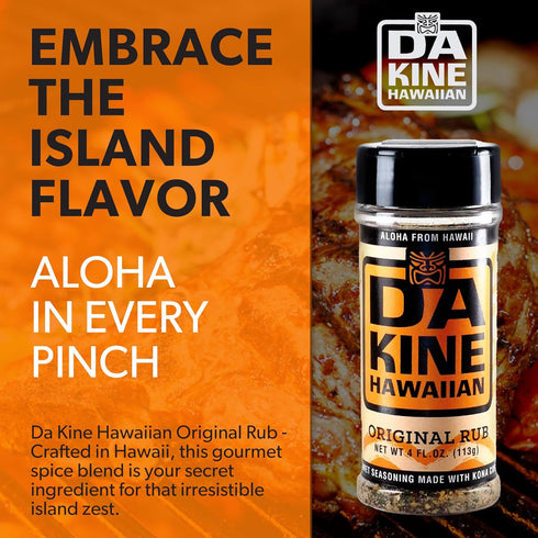 Da Kine Hawaiian Premium BBQ Dry Rub Seasoning - Authentic BBQ Seasoning Blend, Perfect Gourmet Rub Spices for Smoking, Grilling & Cooking - Glute...
