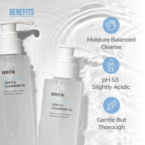 ROVECTIN Aqua Cleansing Gel (Conditioning Cleanser) Hydrating pH Balanced Facial Wash for Sensitive, Dry Skin | No Stripping, Fragrance-Free | Veg...