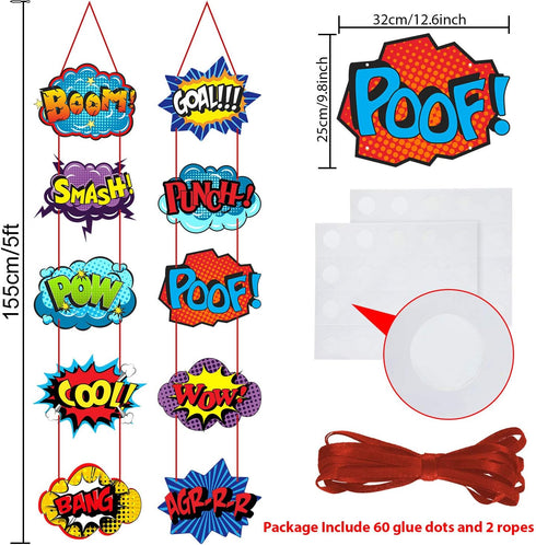 Poen Hero Themed Party Decorations Large Hero Action Sign Fun Cutouts Super Theme Birthday Baby Shower Party Supplies Back to School Classroom Dec...