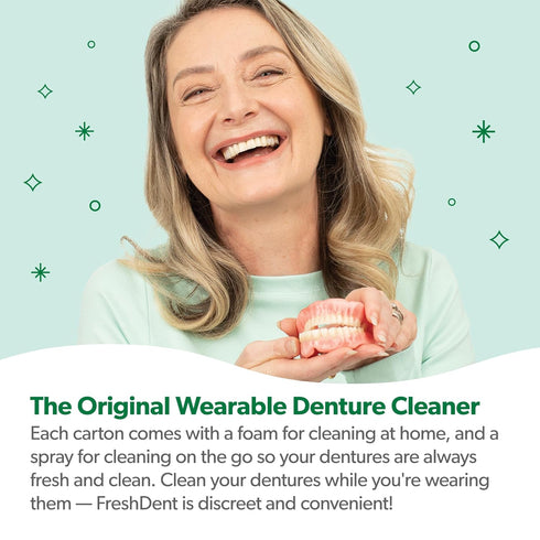 EverSmile FreshDent Denture and Partial Denture Cleaner + Teeth Whitening Spray and Foam– Travel Size Alternative to Cleaning Tablets That Elimina...