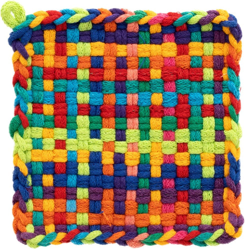 Friendly Loom | 7” Traditional-Sized Multicolor Potholder Weaving Loops | Craft 2 Cotton Potholders...