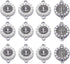 20pcs Antique Silver Rhinestone Religious Wear Saint Benedict Medallion Bracelet Connector Round Link Beads Jewelry Making Charms for DIY Necklace...