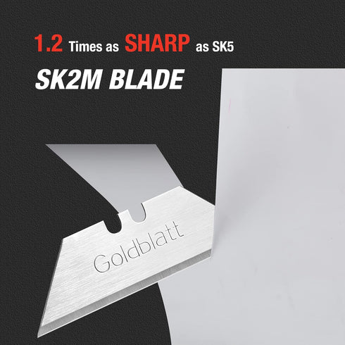 Goldblatt 100-Pack Utility Blades Premium Tempered SK2M Steel with Dispenser (G08283)...