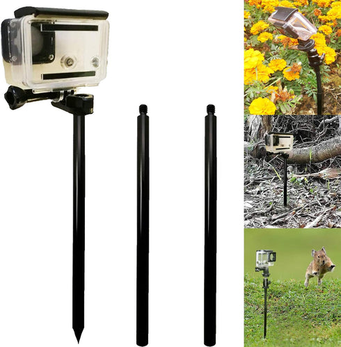 Pmsanzay Cameras Ground Spike Stick Mount | Adjustable Length | Adjustable Tilt 14-20 Ball Head Gopro,Trail Cameras ,Perfect the beach,woods,ski s...