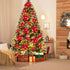 Geefuun 28PCS Christmas Tree Decorations: Poinsettias Artificial Flowers Ornaments Xmas Red Glitter Flower with Clips,3 Sizes Not Included Stems...